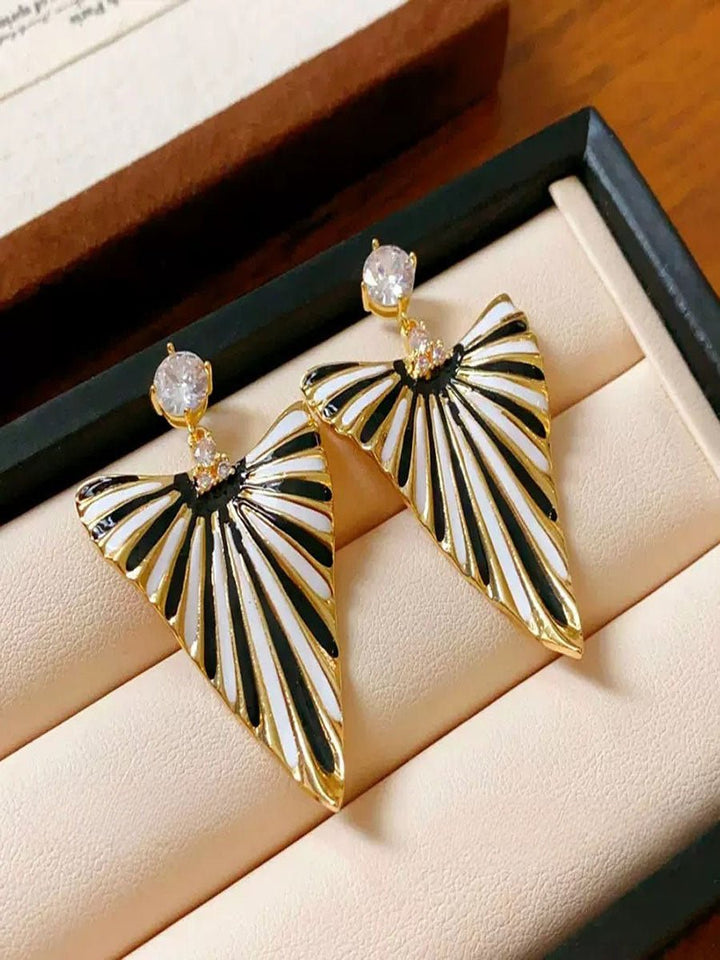 Striped Triangle  Earring