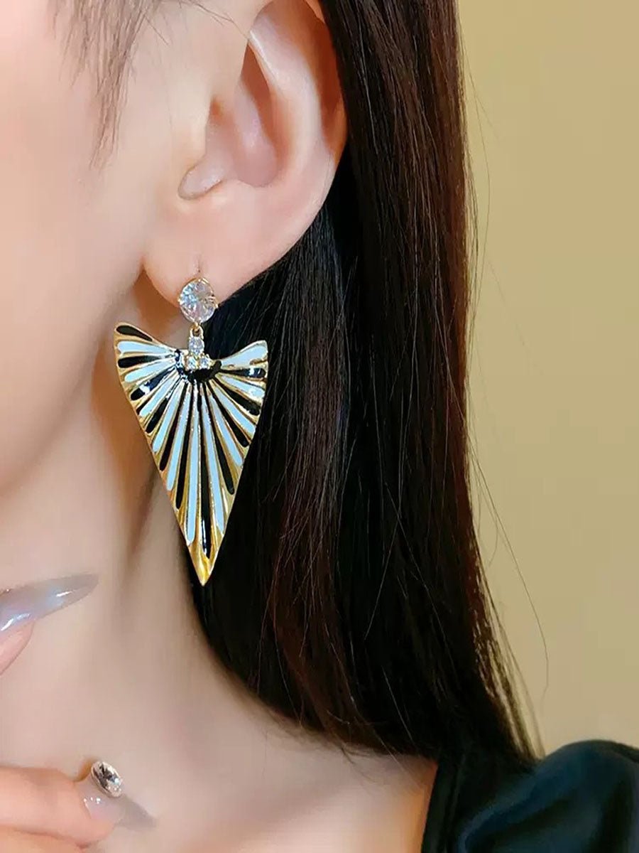Striped Triangle  Earring