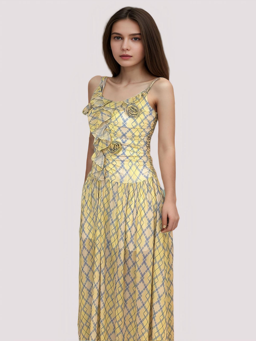 Sunlit Ruffle Elegance Dress