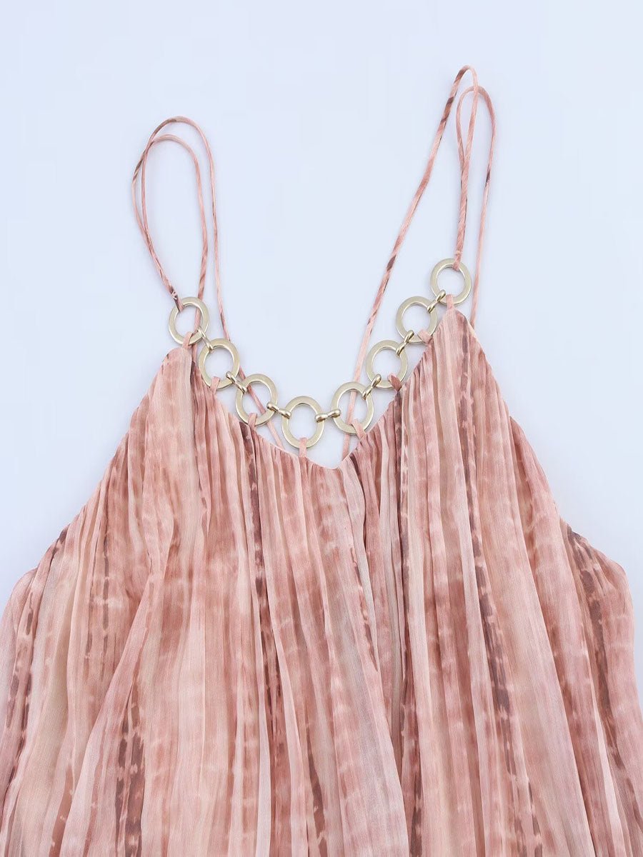 Tie-Dye Loose Suspender Dress