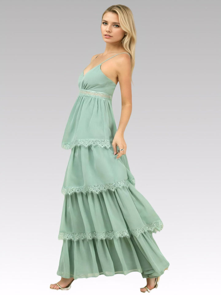 Tiered Lace Maxi Dress