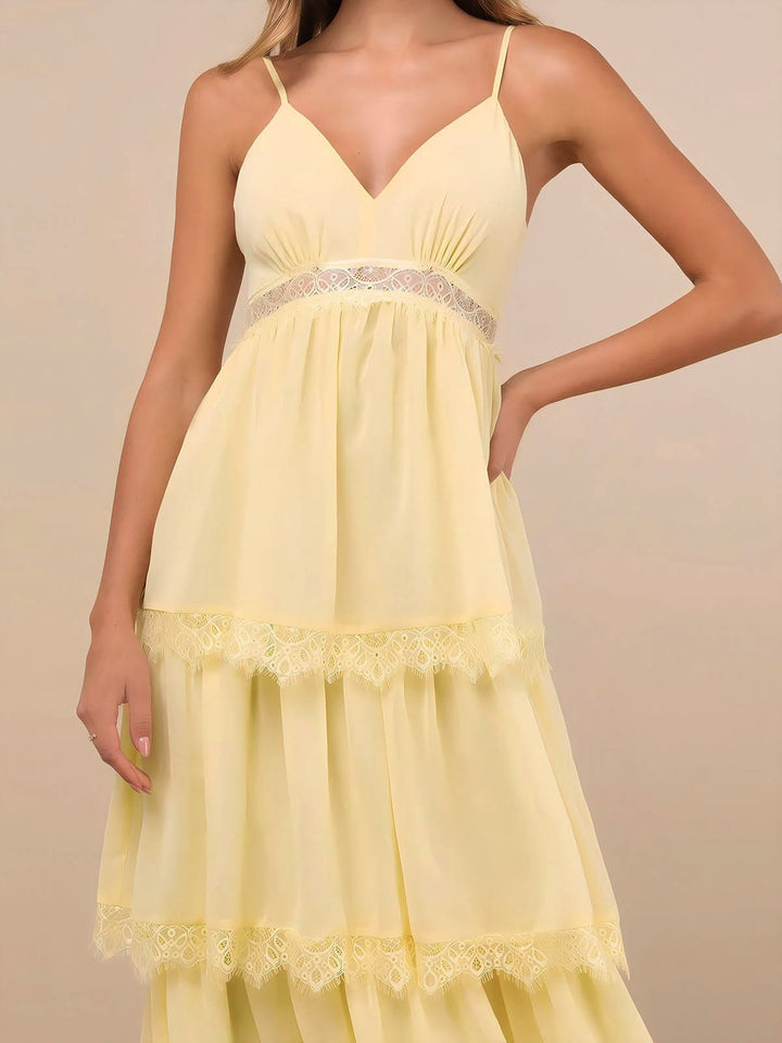 Tiered Lace Maxi Dress