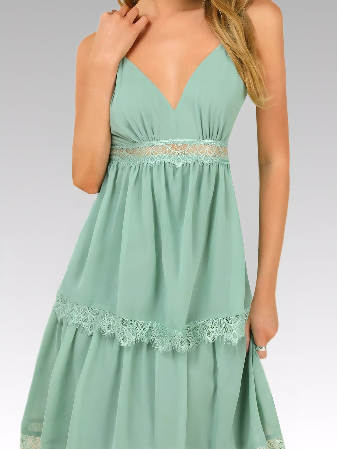 Tiered Lace Maxi Dress