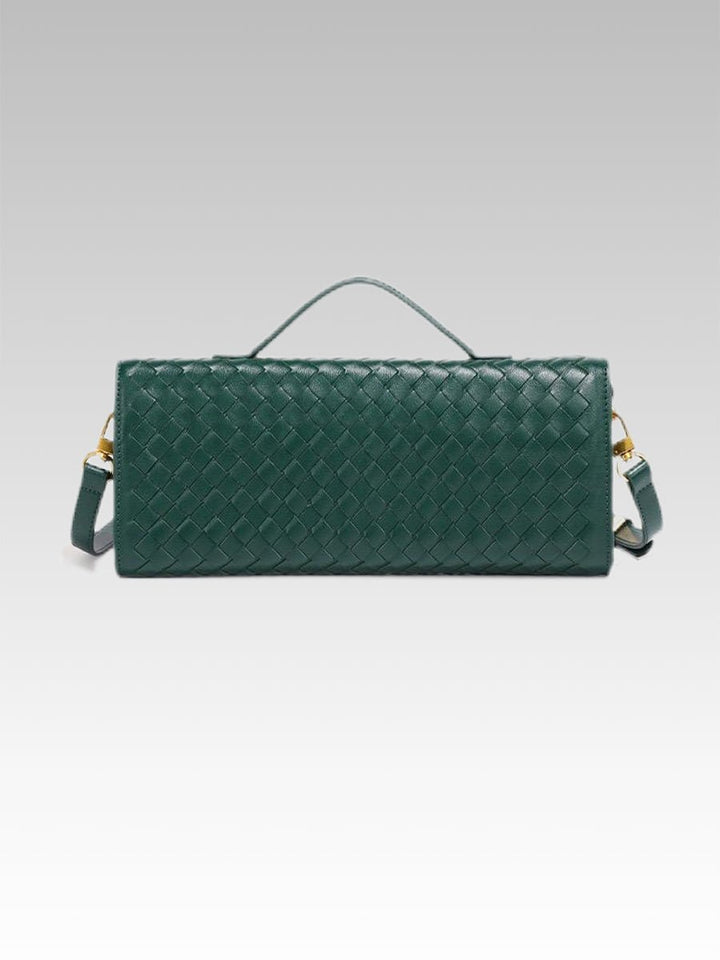 Two Way Woven Flap Clutch Shoulder Bag
