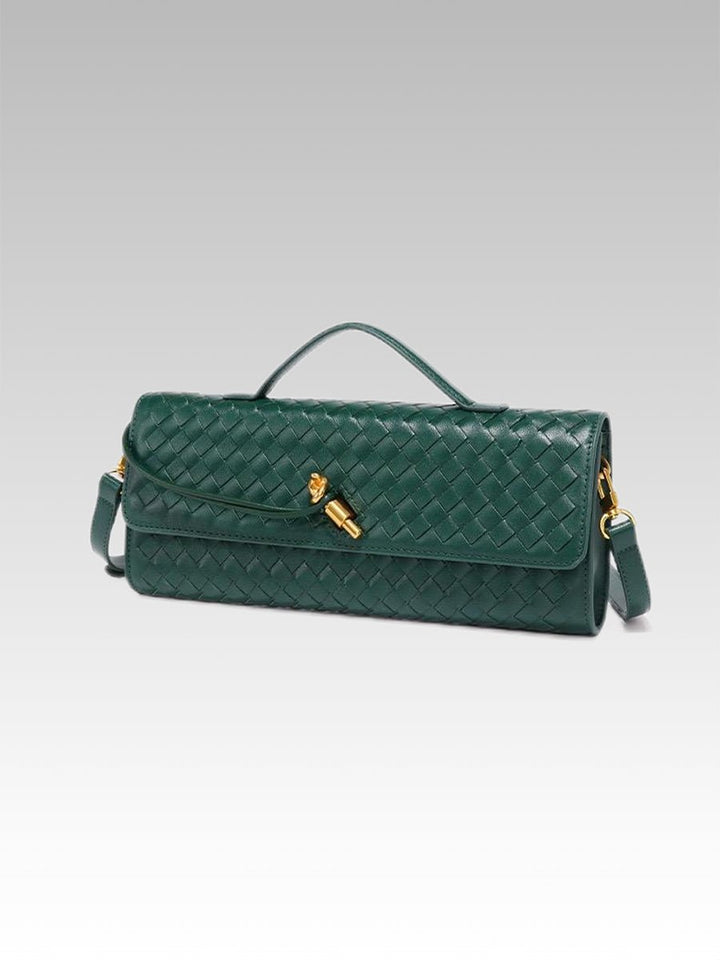 Two Way Woven Flap Clutch Shoulder Bag