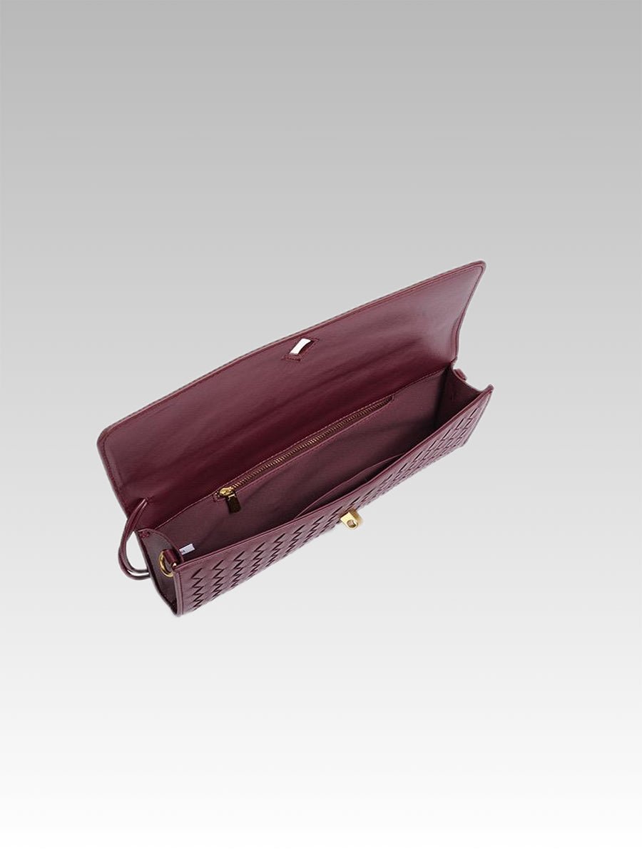 Two Way Woven Flap Clutch Shoulder Bag