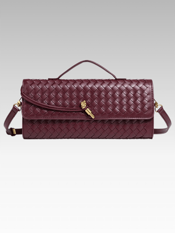 Two Way Woven Flap Clutch Shoulder Bag