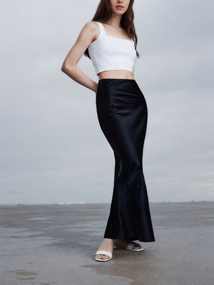 Utility Satin Maxi Skirt