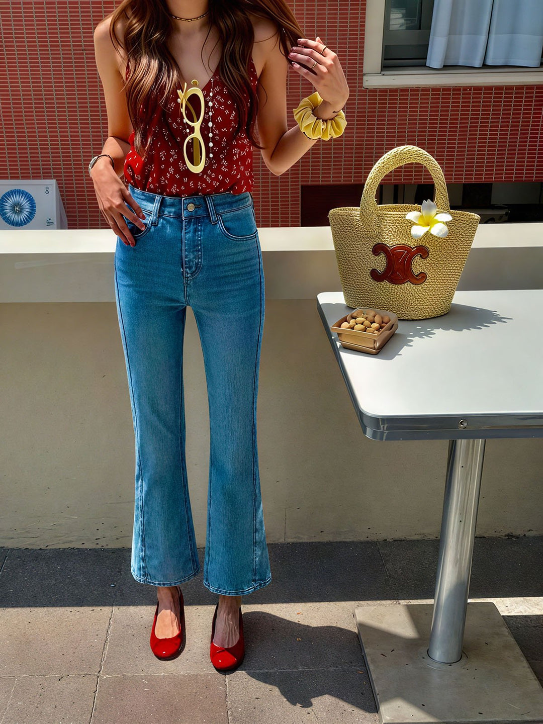 Vintage Denim Straight Leg Pants