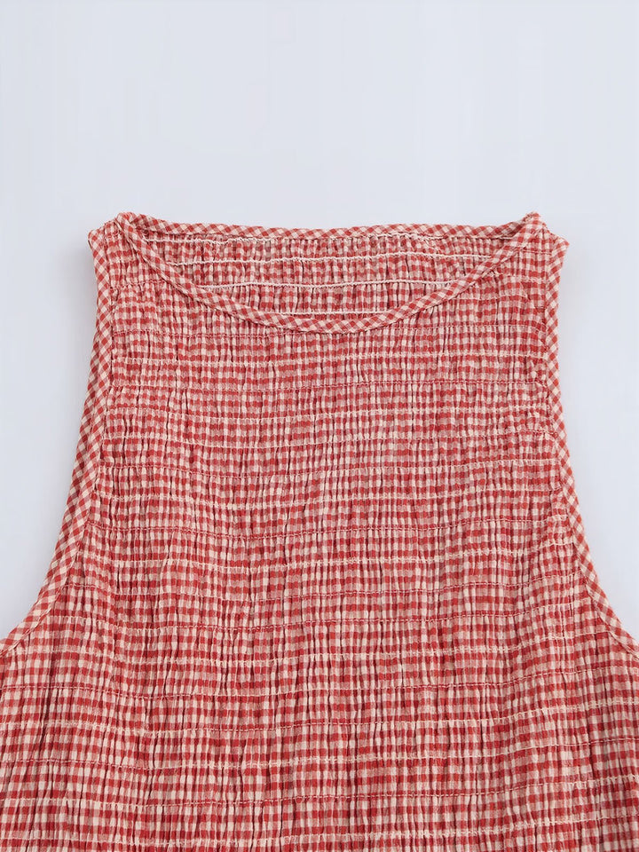 Vintage Plaid Women Loose Dress