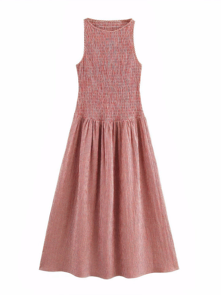 Vintage Plaid Women Loose Dress