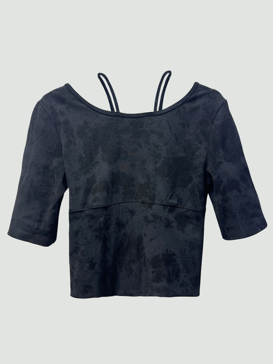 Zip-Front Knit Peplum Top